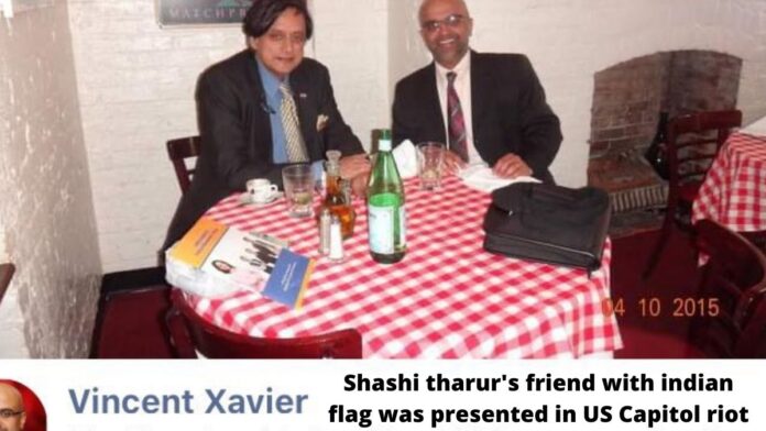 Shashi tharur's friend with indian flag was presented in US Capitol riot